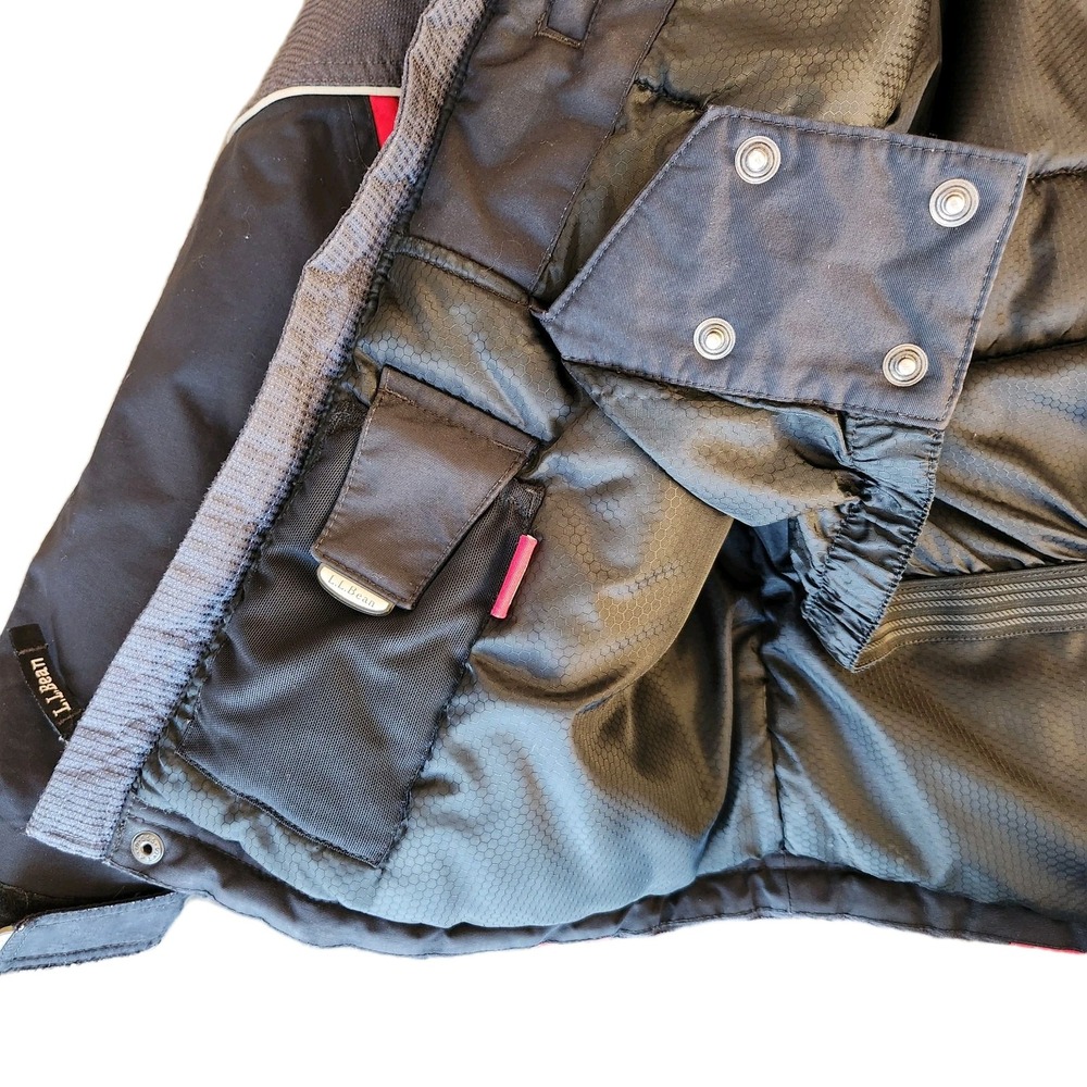 LL Bean Kids Winter Ski Snow Jacket Black Red Insulated Kids L 14-16 Outdoors - Picture 6 of 16